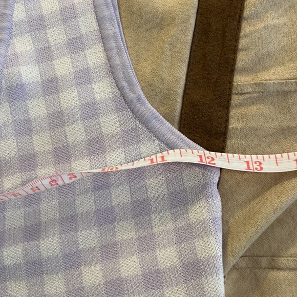 Zara S lavender lilac  gingham plaid crop - Picture 3 of 8